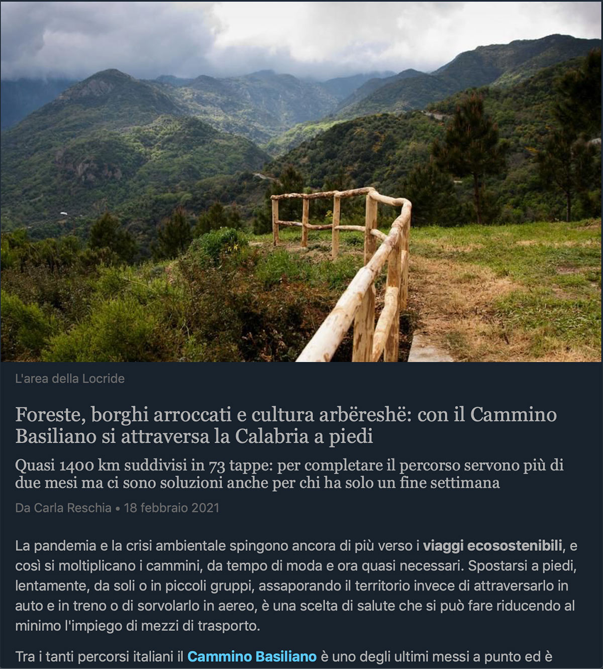 Foreste, borghi arroccati e cultura arbëreshë: con il Cammino Basiliano si attraversa la Calabria a piedi