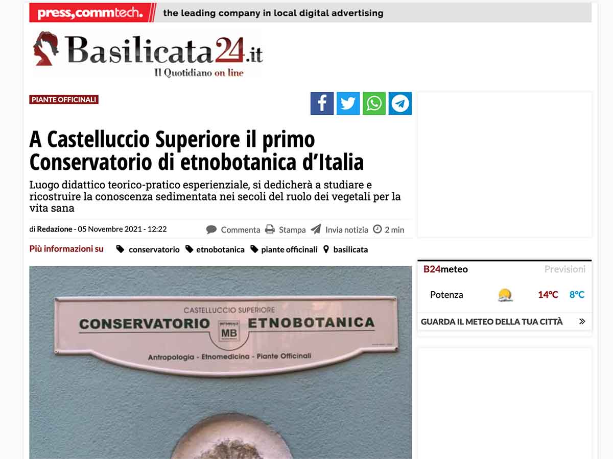 A Castelluccio Superiore il primo Conservatorio di etnobotanica d’Italia 