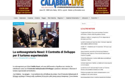 Calabria Live: La sottosegretaria Nesci: il Contratto di Sviluppo per il turismo esperienziale