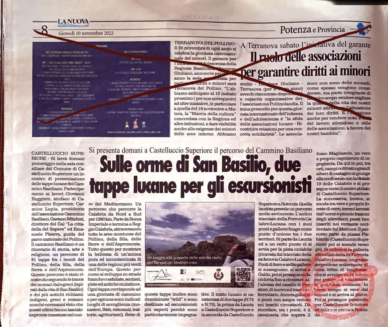 Cammino Basiliano - Rassegna stampa: IVL24