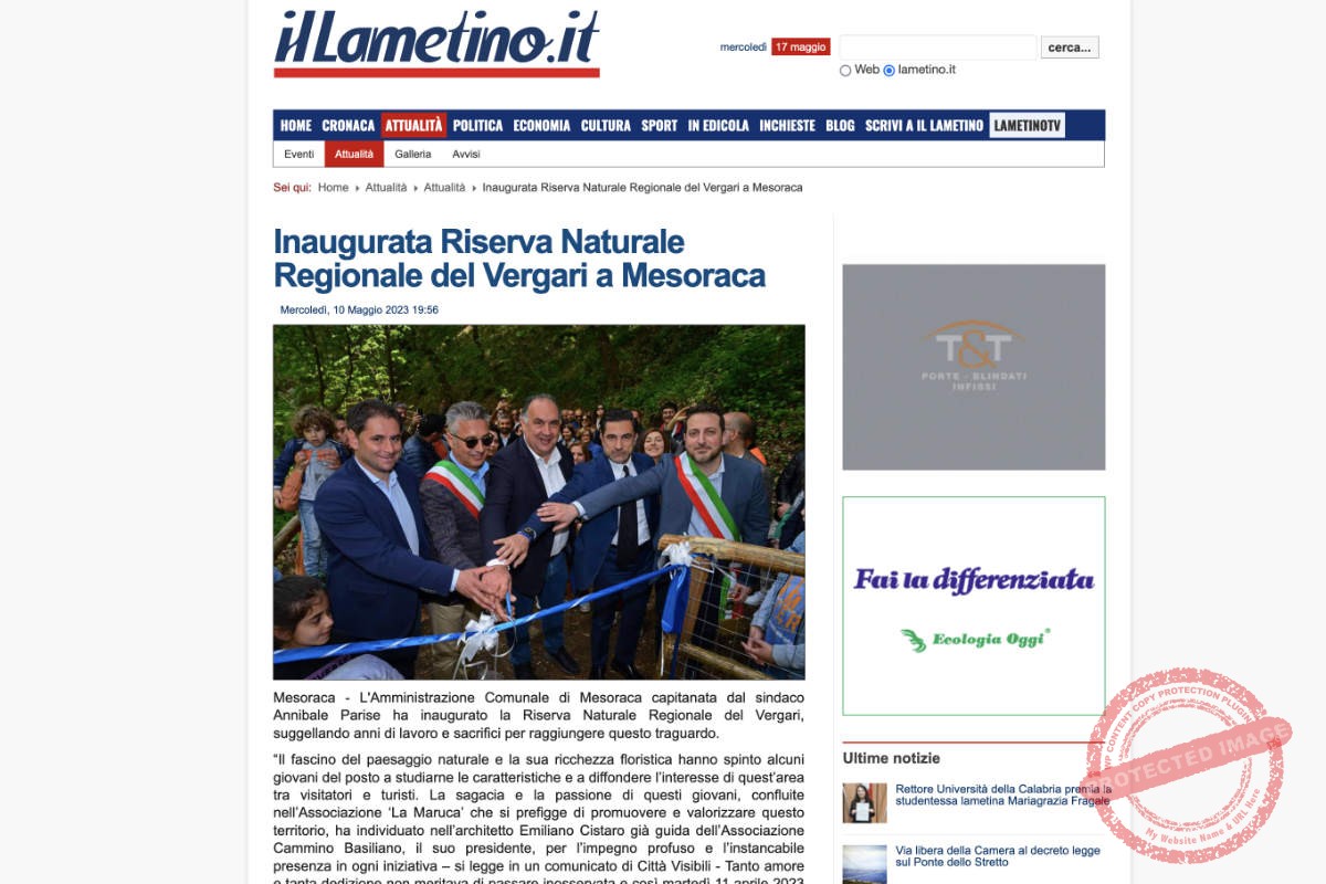 Inaugurata Riserva Naturale Regionale del Vergari a Mesoraca