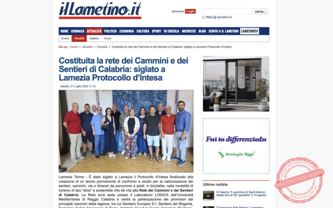 Il Lametino: Costituita la rete dei Cammini e dei Sentieri di Calabria: siglato a Lamezia Protocollo d’Intesa