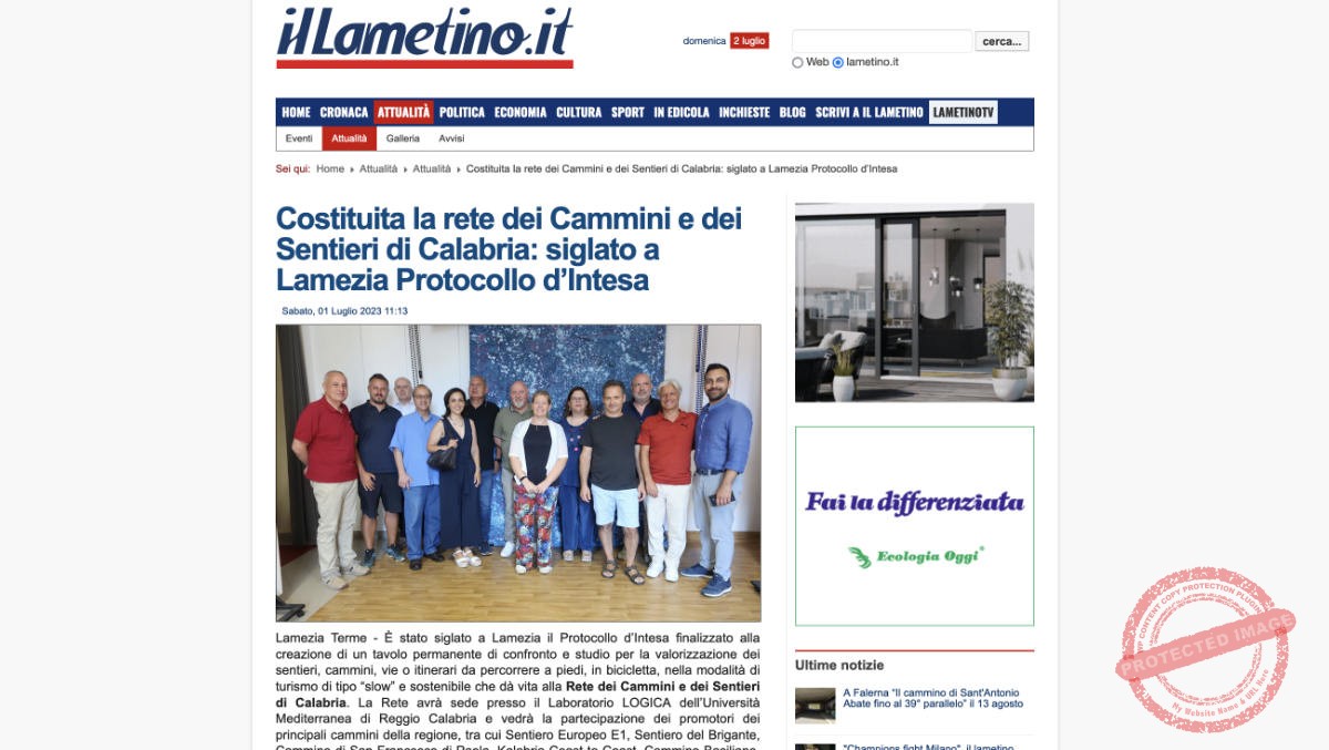 Il Lametino: Costituita la rete dei Cammini e dei Sentieri di Calabria: siglato a Lamezia Protocollo d’Intesa