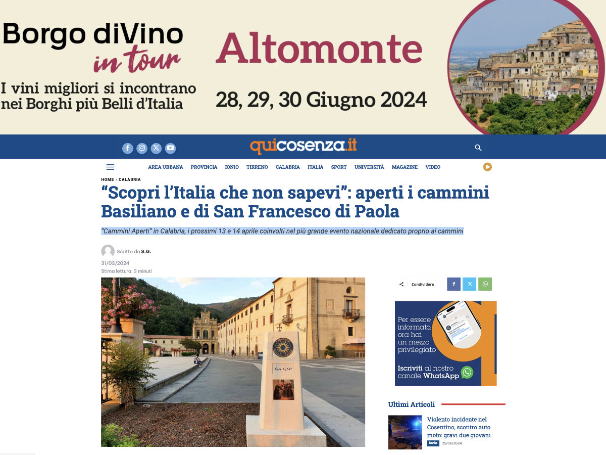 QuiCosenza Cammini Aperti