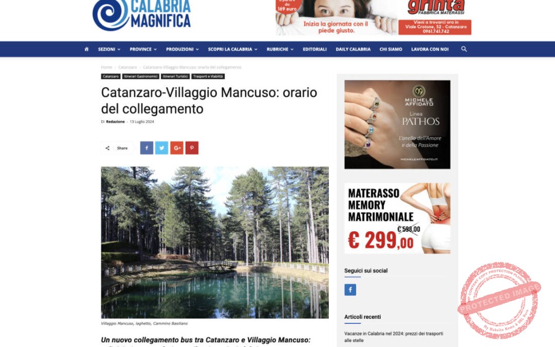 Calabria Magnifica – Catanzaro-Villaggio Mancuso: orario del collegamento